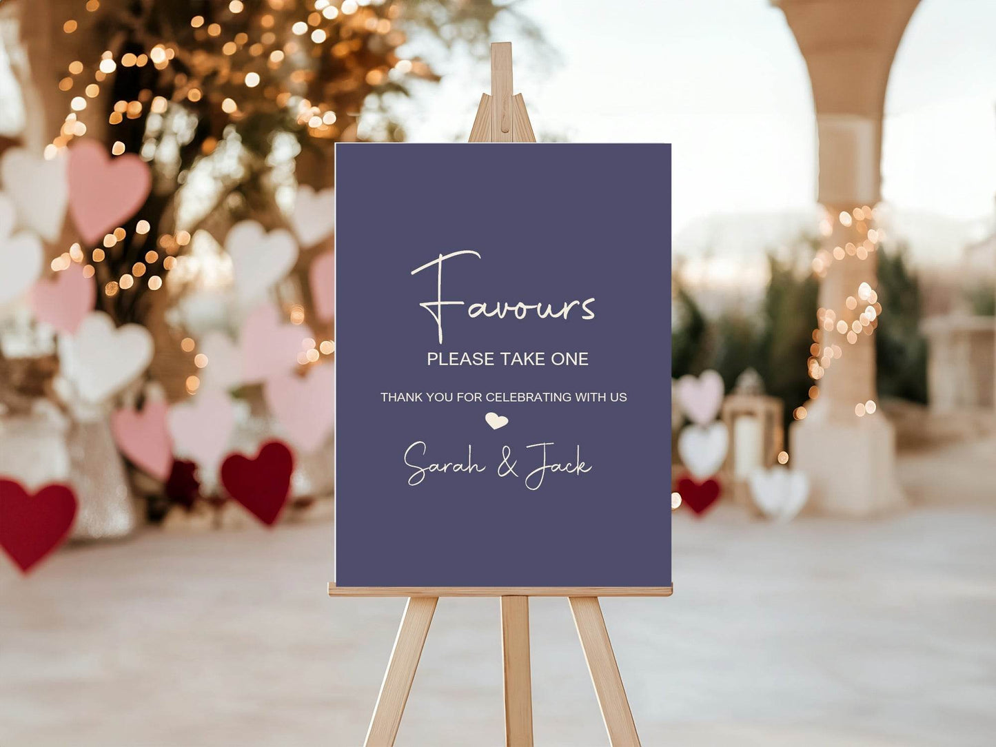 Sapphire Favours Wedding Party Sign