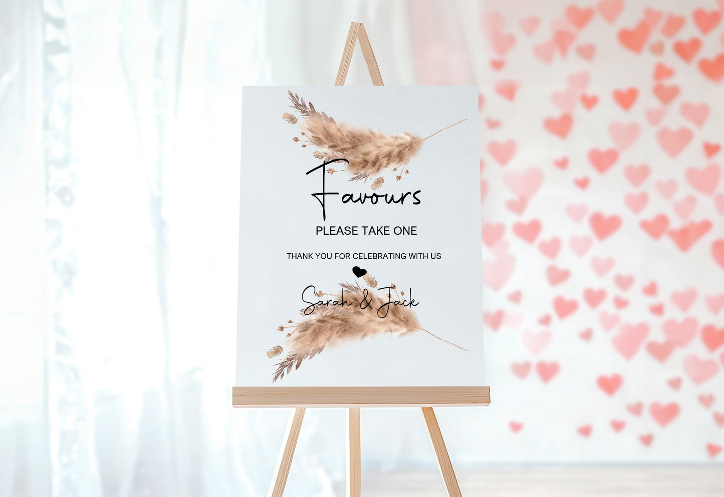 Boho Favours Wedding Sign