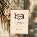 The Lovers Tarot Personalised Wedding Favours Sign | Beige, White or Charcoal