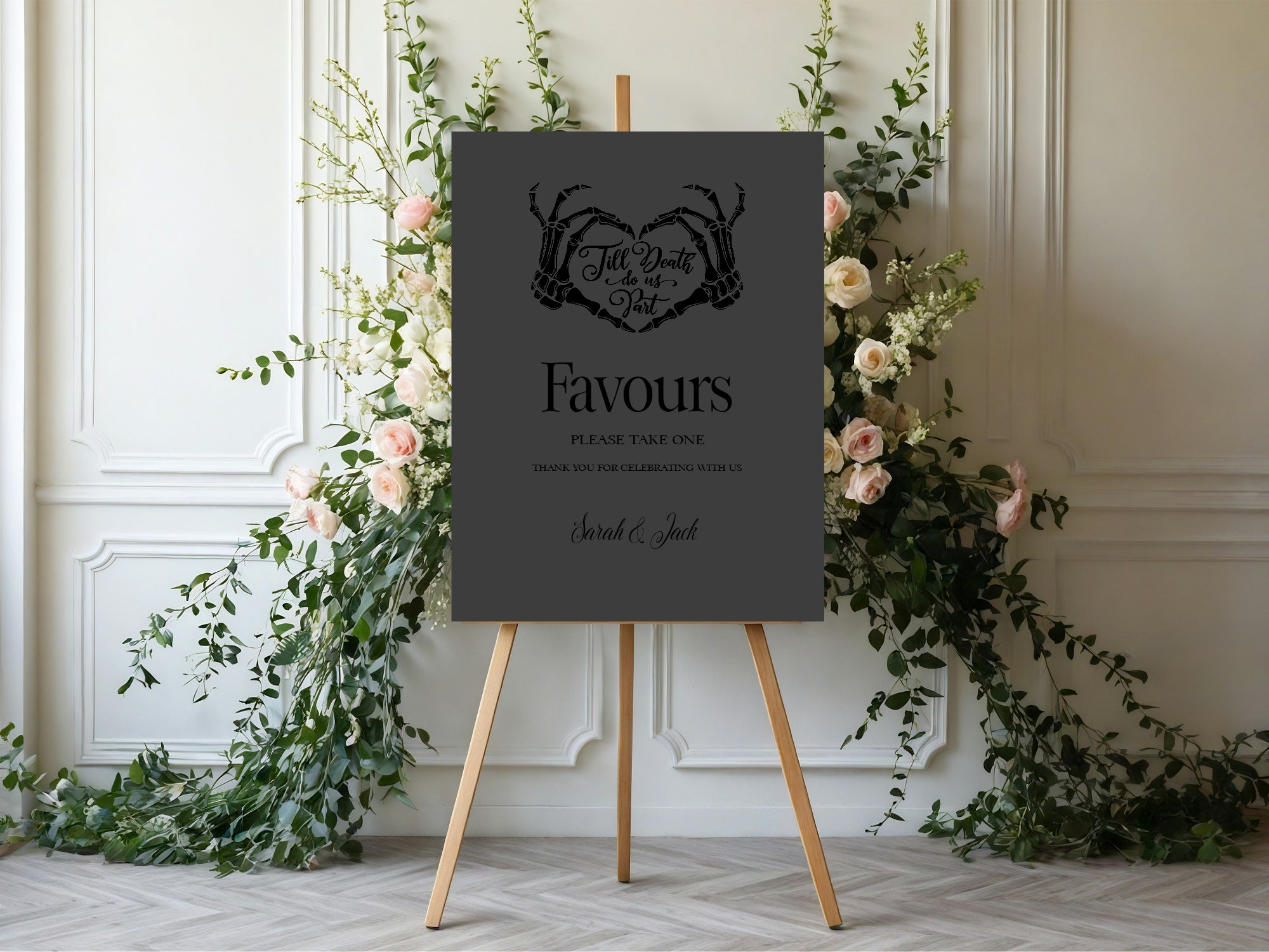 The Lovers Tarot Personalised Wedding Favours Sign | Beige, White or Charcoal