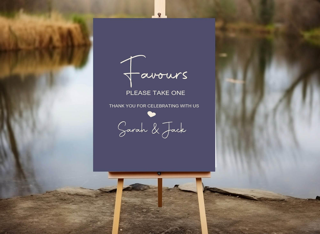 Sapphire Favours Wedding Party Sign - Larosier Prints