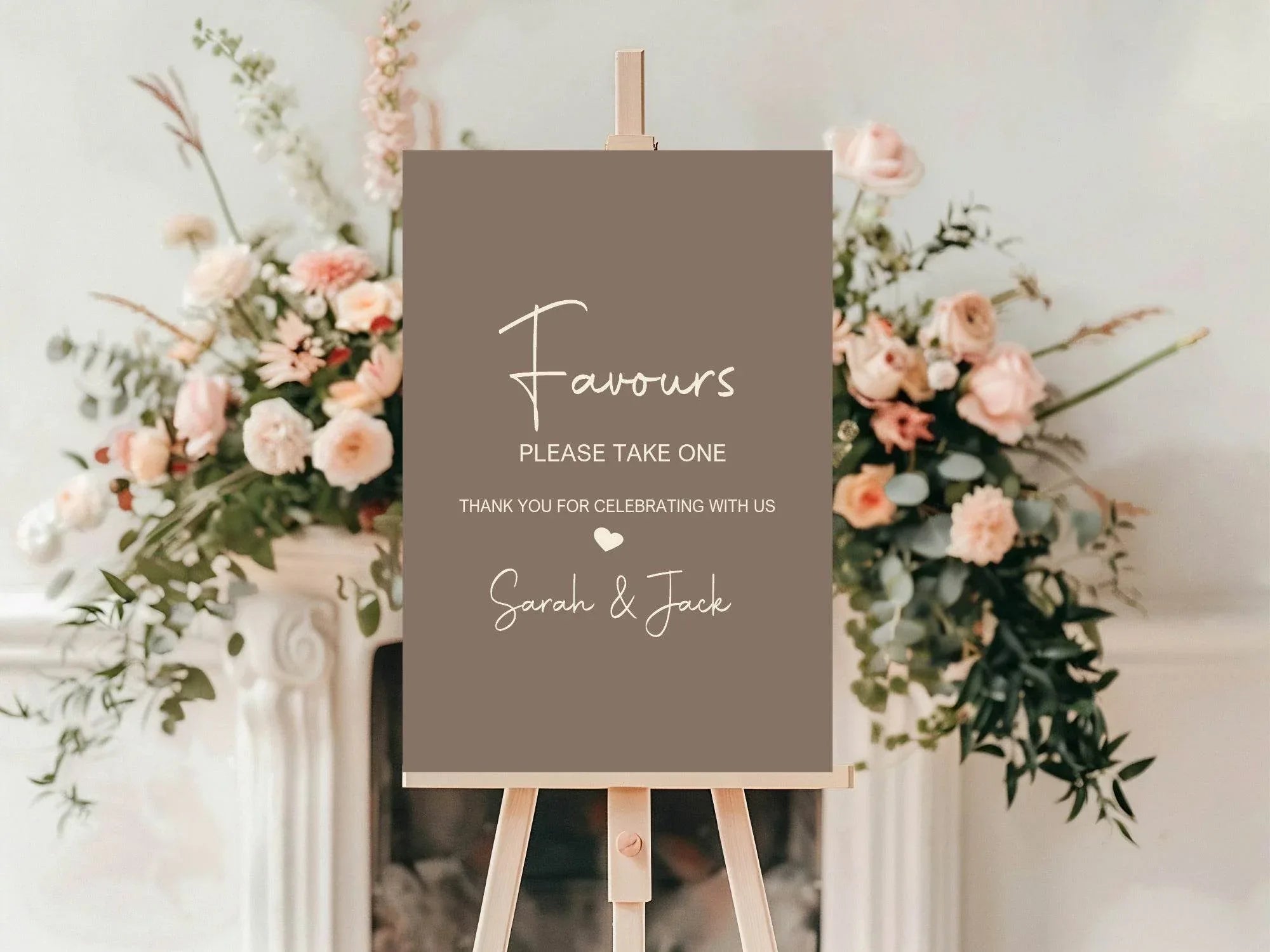 Earth Favours Wedding Party Sign - Larosier Prints