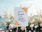 Pink Rose Engagement Welcome Party Sign - Larosier Prints