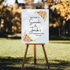 Pink Rose Engagement Welcome Party Sign - Larosier Prints