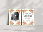 Pink Rose Photo Save The Date Wedding Party Cards & Envelopes | Pack of 10 Double Sided - Larosier Prints