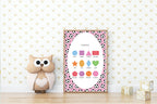 Pink Football Shapes Poster | Educational Wall Art