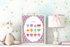Pink Football Shapes Poster | Educational Wall Art