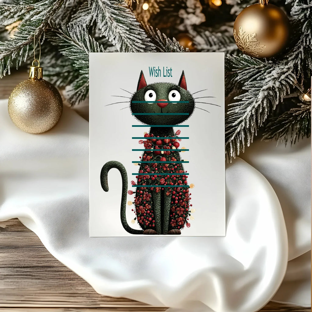 Christmas Cat Letter to Santa Kit inc Personalised Forever Print - Larosier Prints