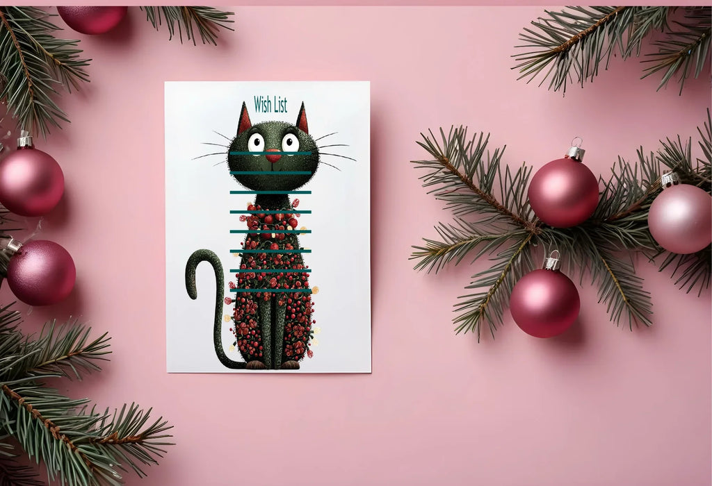 Christmas Cat Letter to Santa Kit inc Personalised Forever Print - Larosier Prints