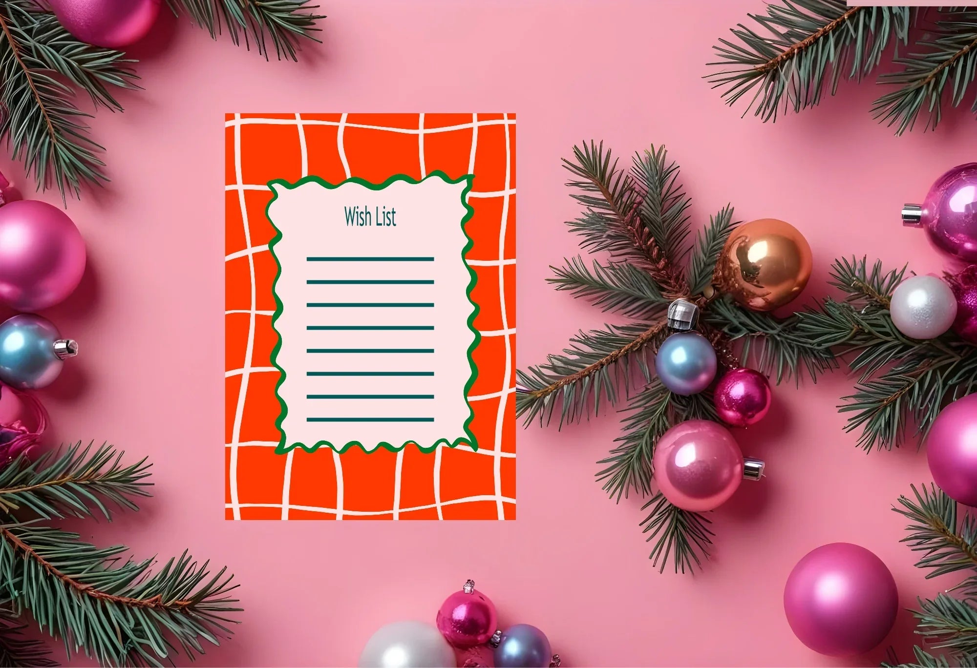 Christmas Red Check Letter to Santa Kit inc Personalised Forever Print - Larosier Prints