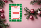Christmas Green Check Letter to Santa Kit inc Personalised Forever Print - Larosier Prints