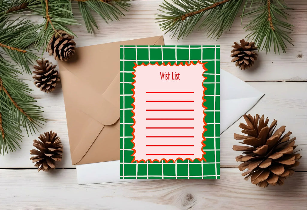 Christmas Green Check Letter to Santa Kit inc Personalised Forever Print - Larosier Prints