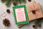 Christmas Green Check Letter to Santa Kit inc Personalised Forever Print - Larosier Prints