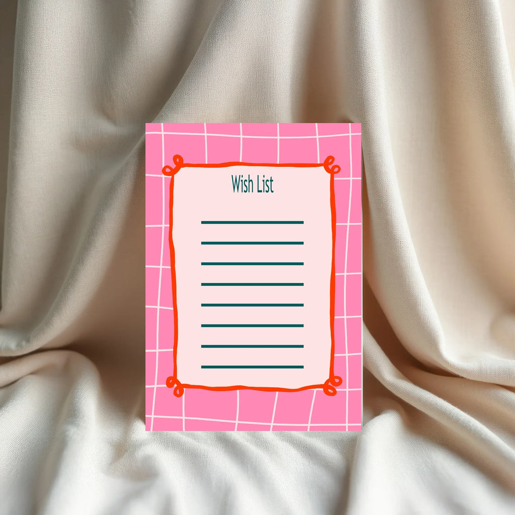 Christmas Pink Check Letter to Santa Kit inc Personalised Forever Print - Larosier Prints