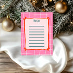 Christmas Pink Check Letter to Santa Kit inc Personalised Forever Print - Larosier Prints