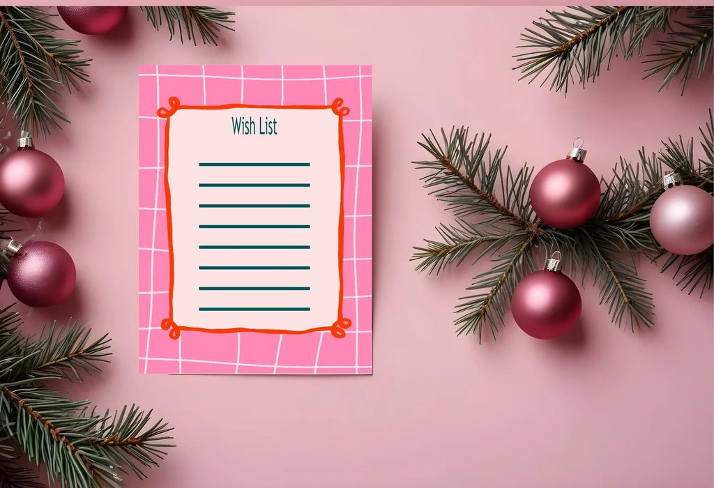 Christmas Pink Check Letter to Santa Kit inc Personalised Forever Print - Larosier Prints