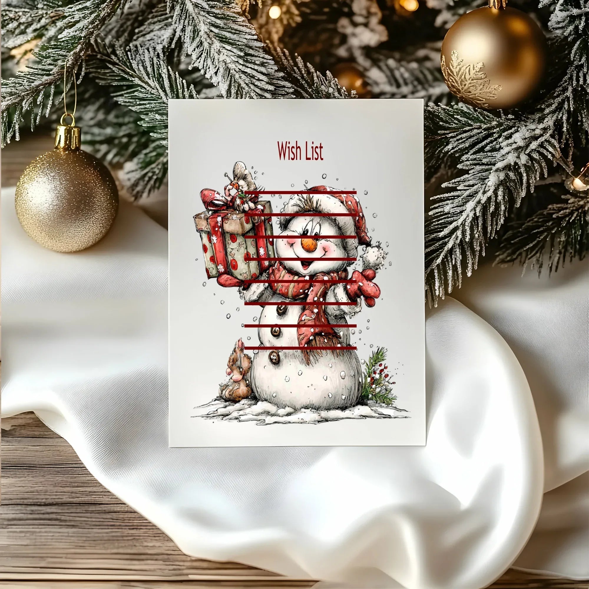Christmas Snowman Letter to Santa Kit inc Personalised Forever Print - Larosier Prints