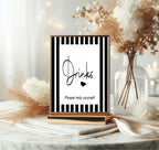 Black & White Stripe Custom Birthday Party Sign