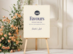 Celestial Swan wedding favours sign detail