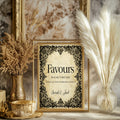 Black Lace Romantic Literature Wedding Favours Sign