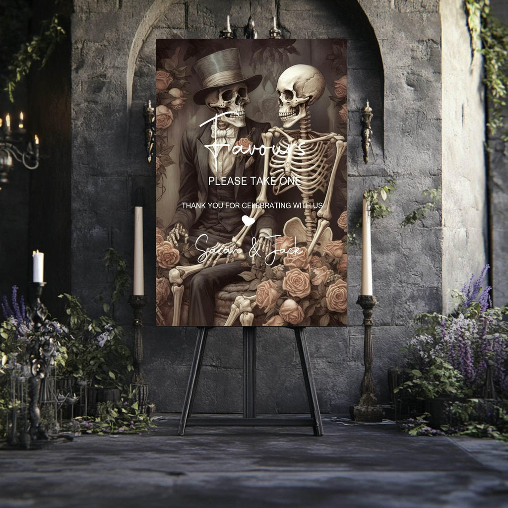 Gothic Favours Wedding Party Sign - Larosier Prints