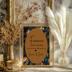 Moody Floral Wedding Individual Table Plan Party Sign