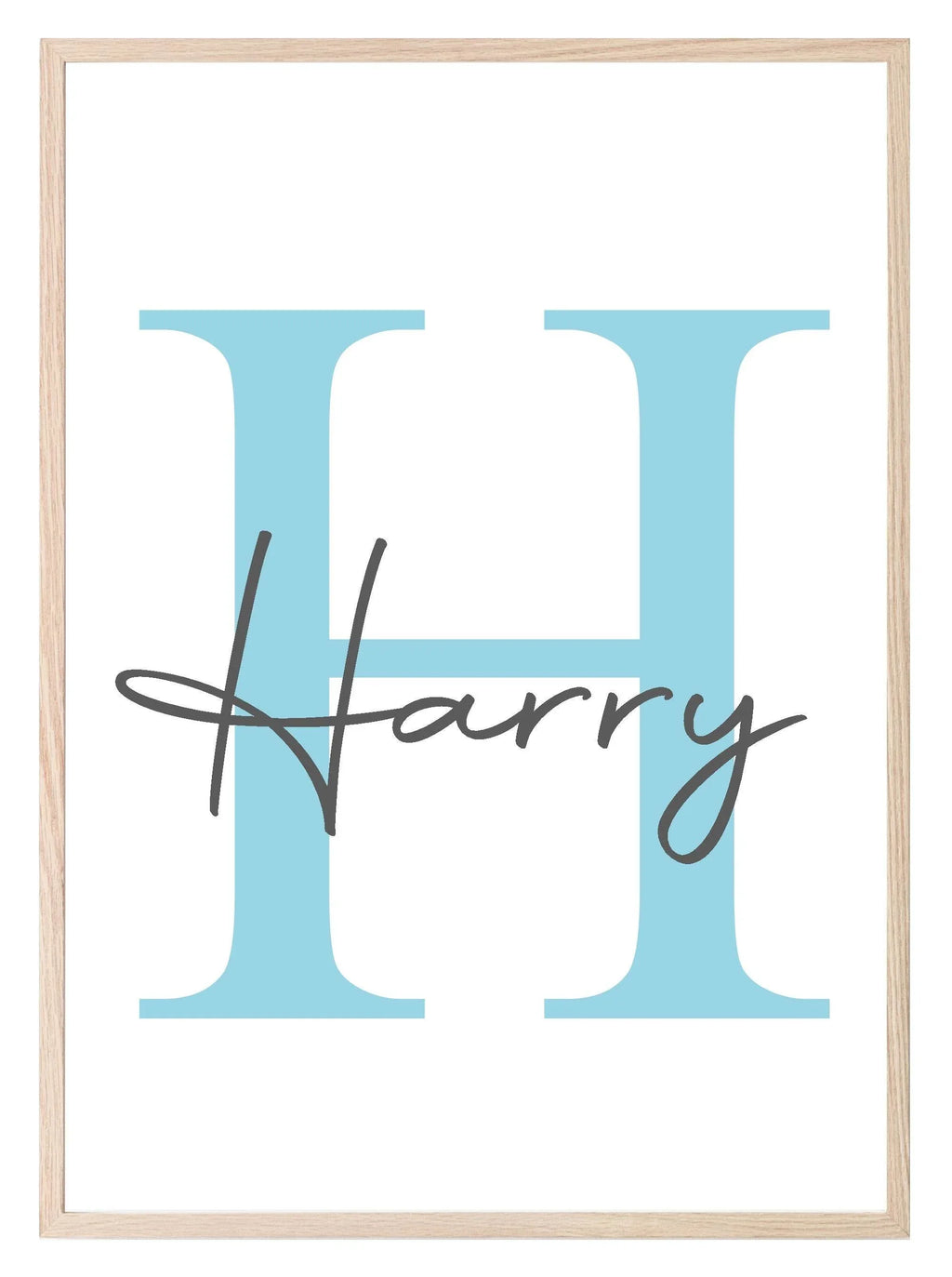 Personalised Initial & Name Print | Nursery Wall Art - Larosier Prints