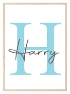 Personalised Initial & Name Print | Nursery Wall Art - Larosier Prints