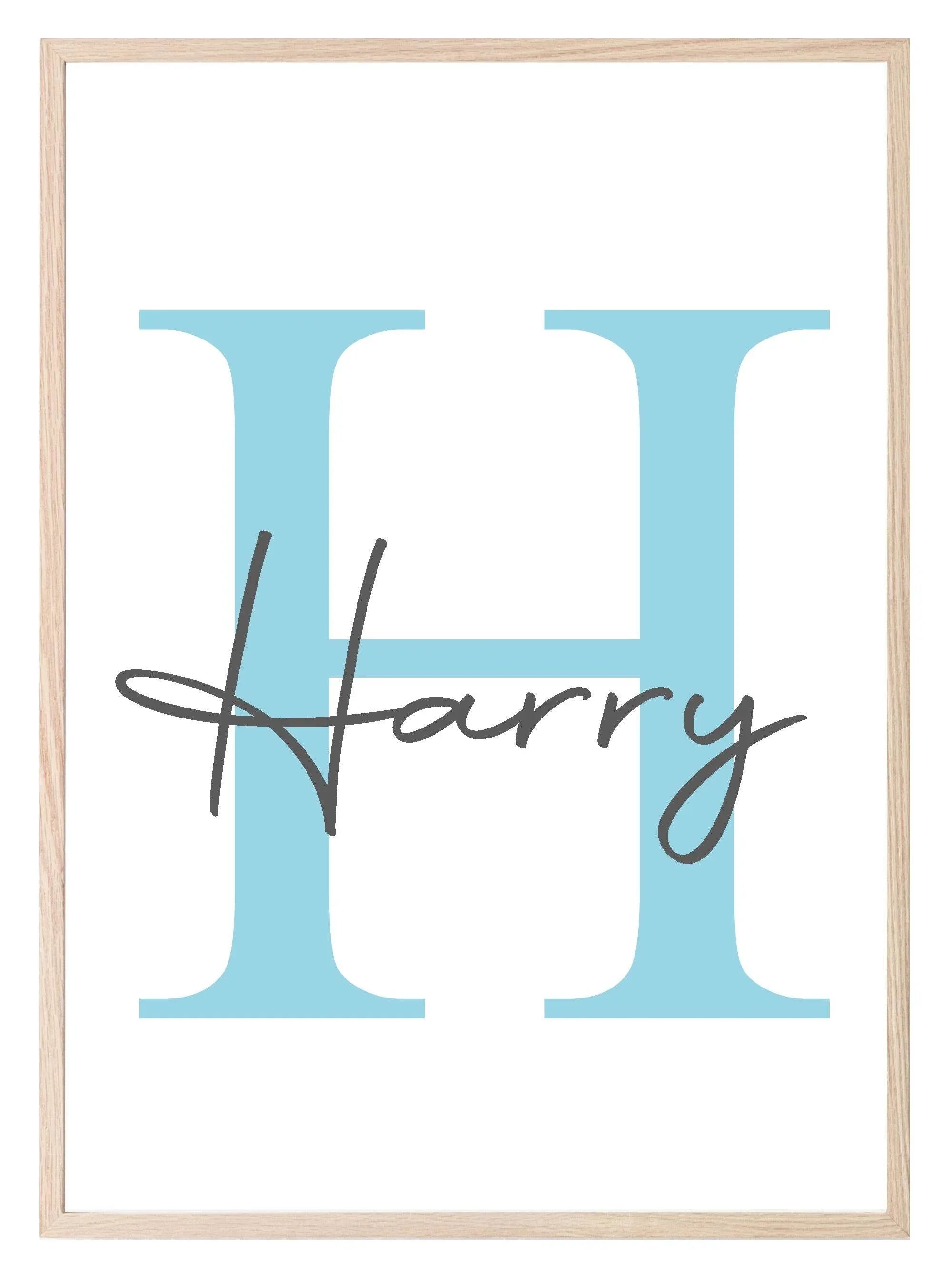 Personalised Initial & Name Print | Nursery Wall Art - Larosier Prints