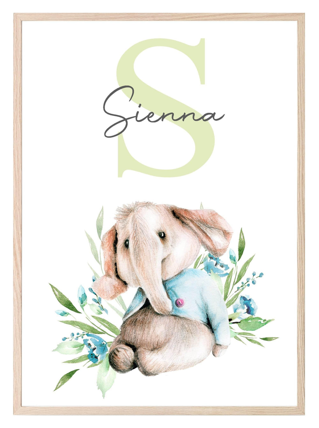 Personalised Oh Baby Animal, Initial And Name | Kids Wall Art | Nursery Prints - Larosier Prints