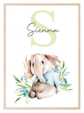 Personalised Oh Baby Animal, Initial And Name | Kids Wall Art | Nursery Prints - Larosier Prints