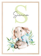 Personalised Oh Baby Animal, Initial And Name | Kids Wall Art | Nursery Prints - Larosier Prints