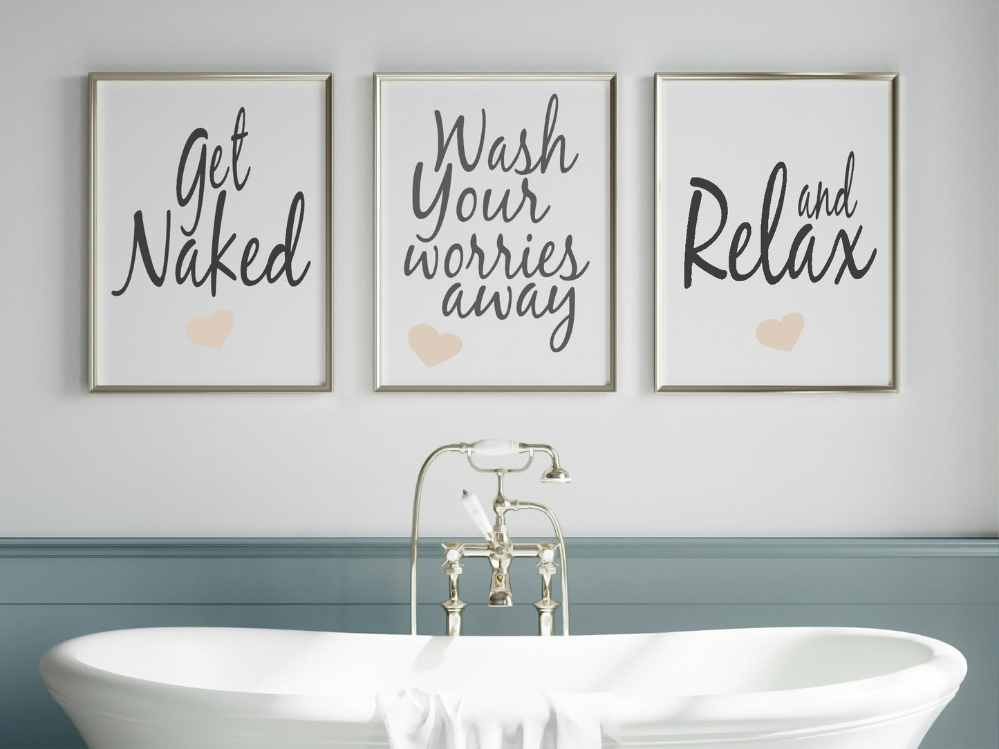 Wash Your Worries Away Print | Bathroom Wall Art