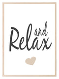 And Relax Print | Bedroom & Bathroom Wall Art - Larosier Prints