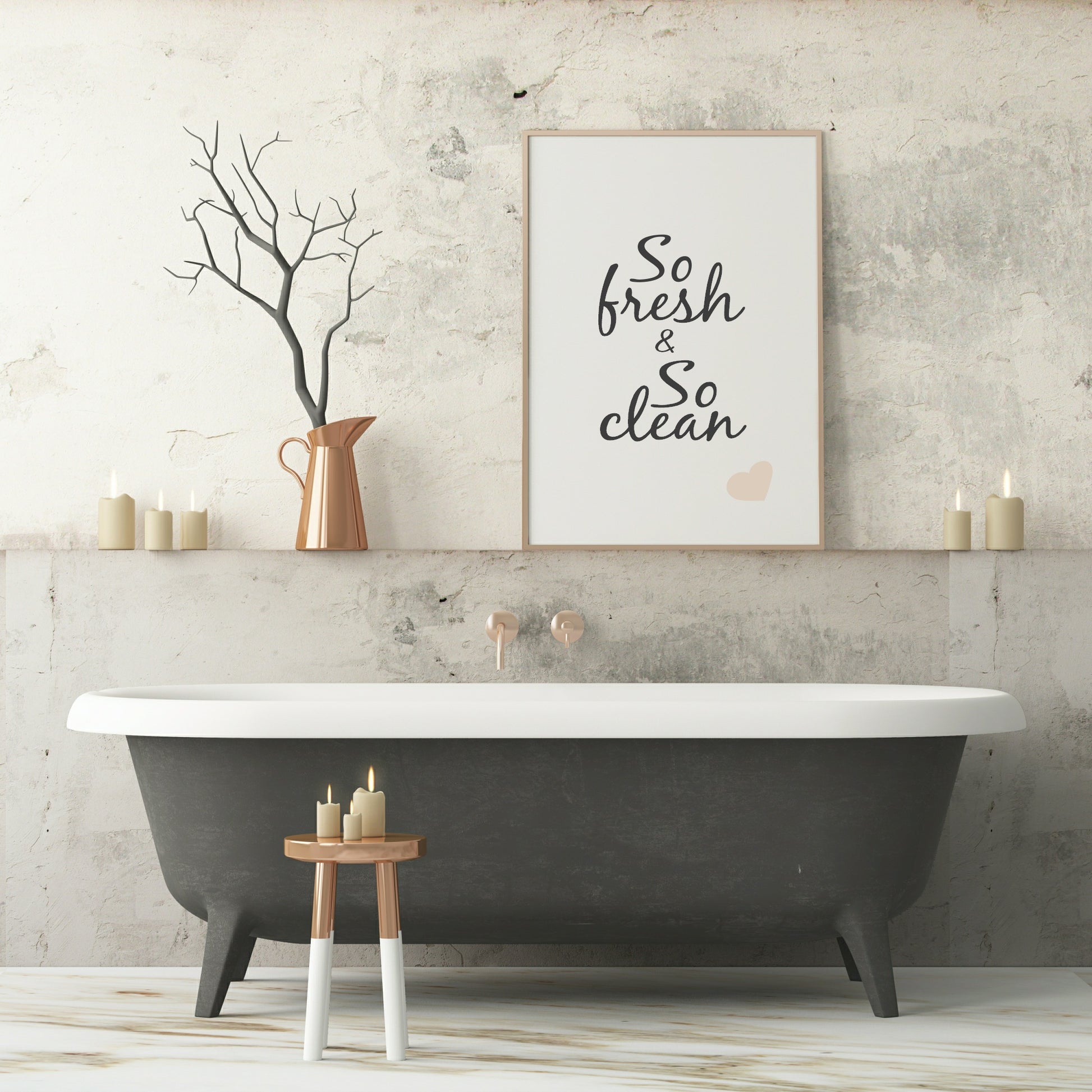 So Fresh & So Clean Print | Fun Bathroom Wall Art