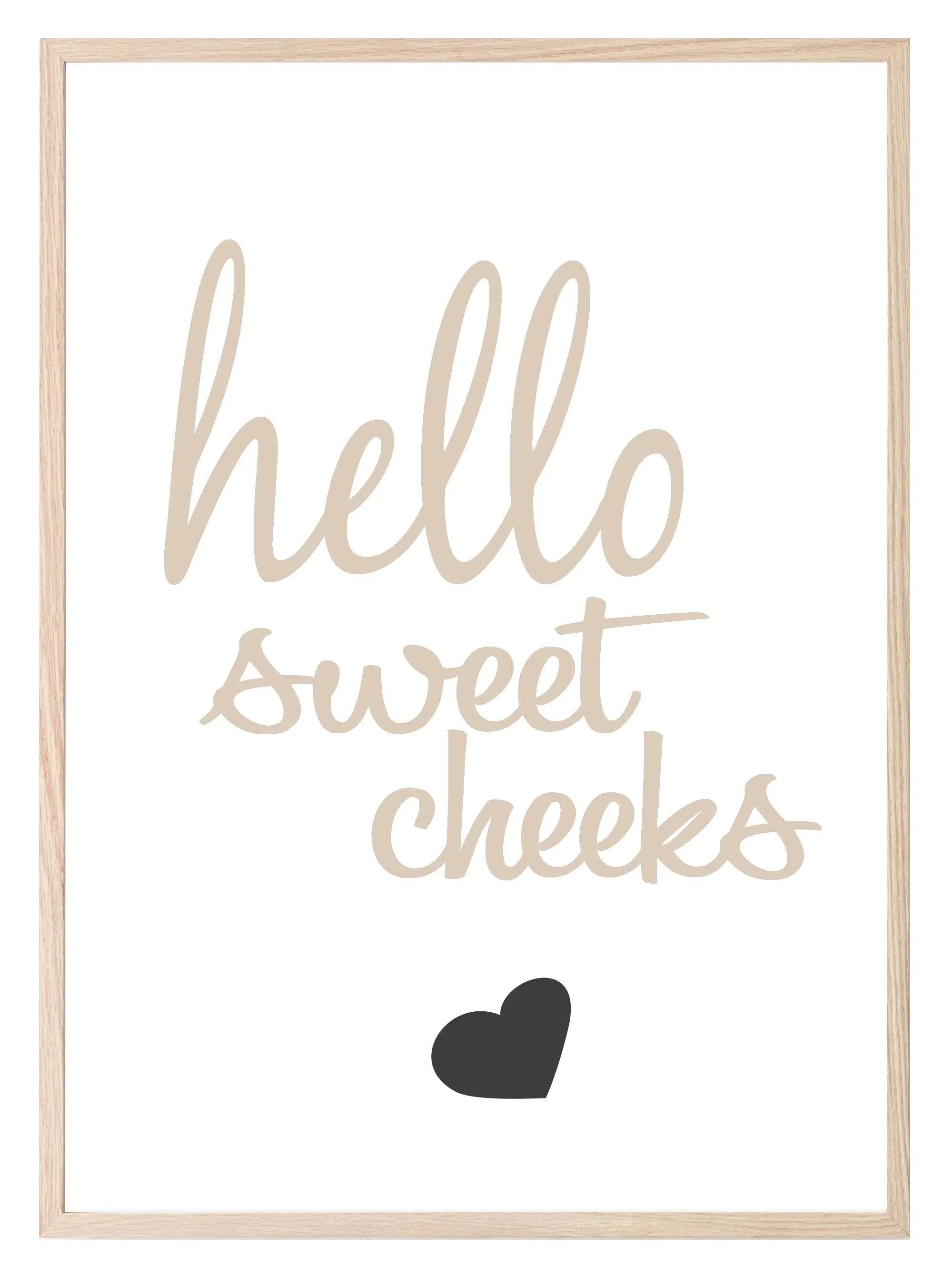 Well Hello Sweet Cheeks Print | Bathroom Wall Art - Larosier Prints