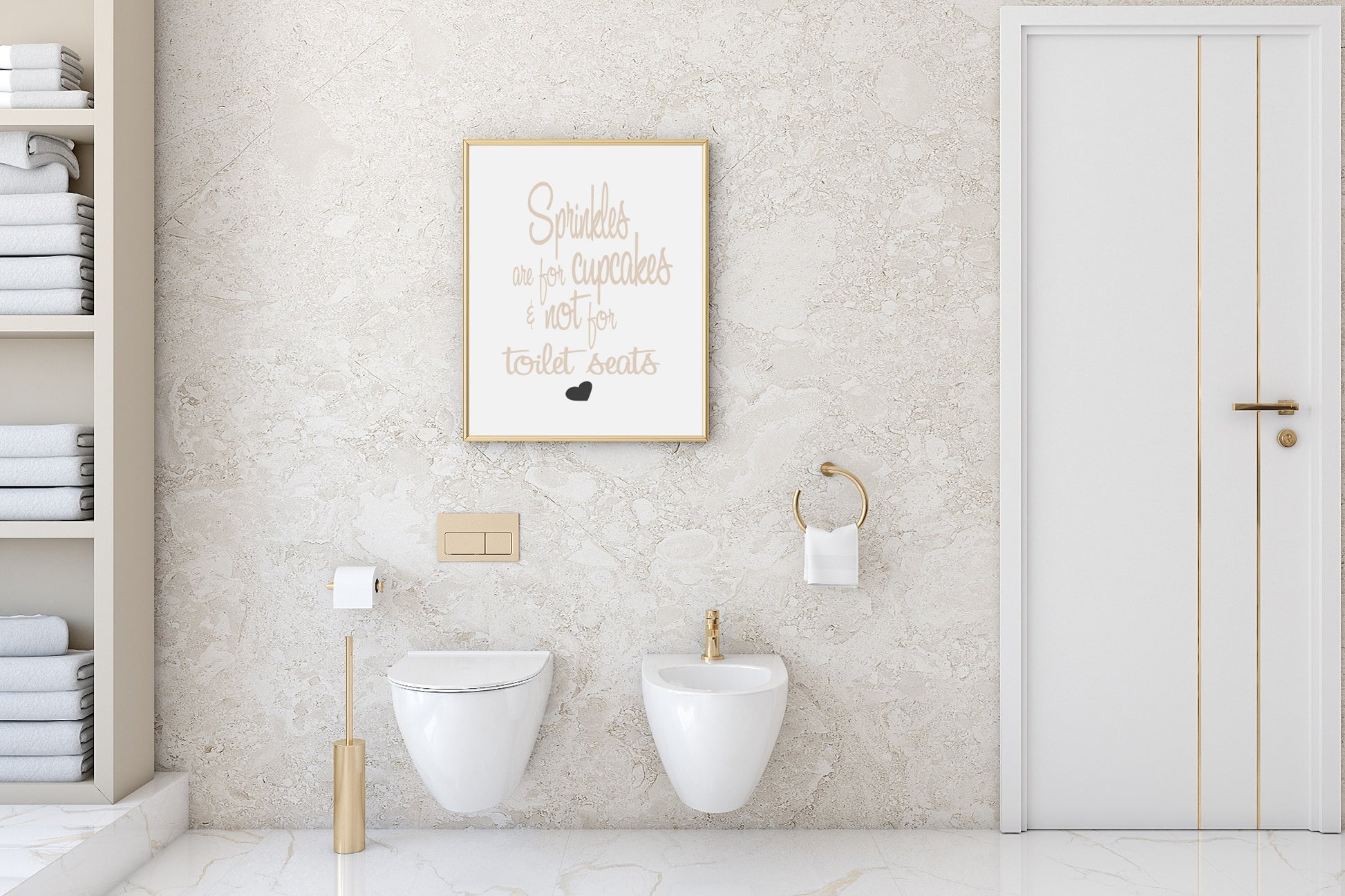 Sprinkles Are For Cupcakes Not For Toilet Seats Print | Fun Bathroom Wall Art