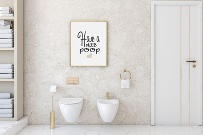 Have A Nice Poop Print | Fun Bathroom Toilet Humour Wall Art | Customisable