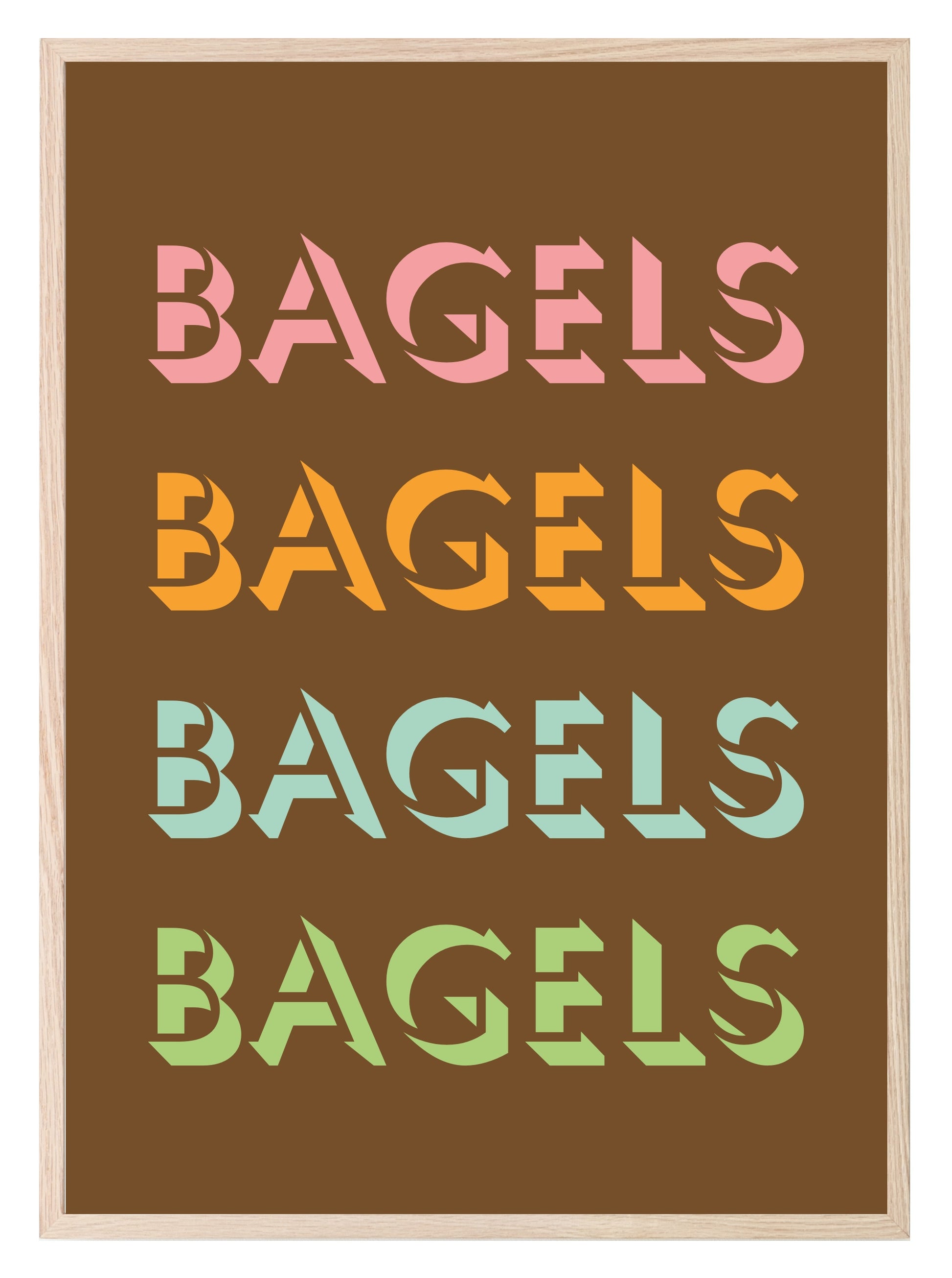 Bagels Bagels Bagels Print | Kitchen, Food & Drink Wall Art