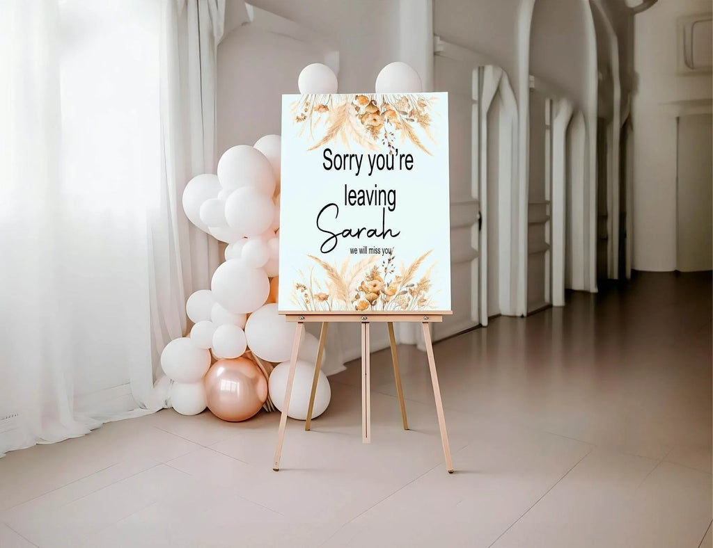 Boho Sorry You're Leaving Party Sign - Larosier Prints
