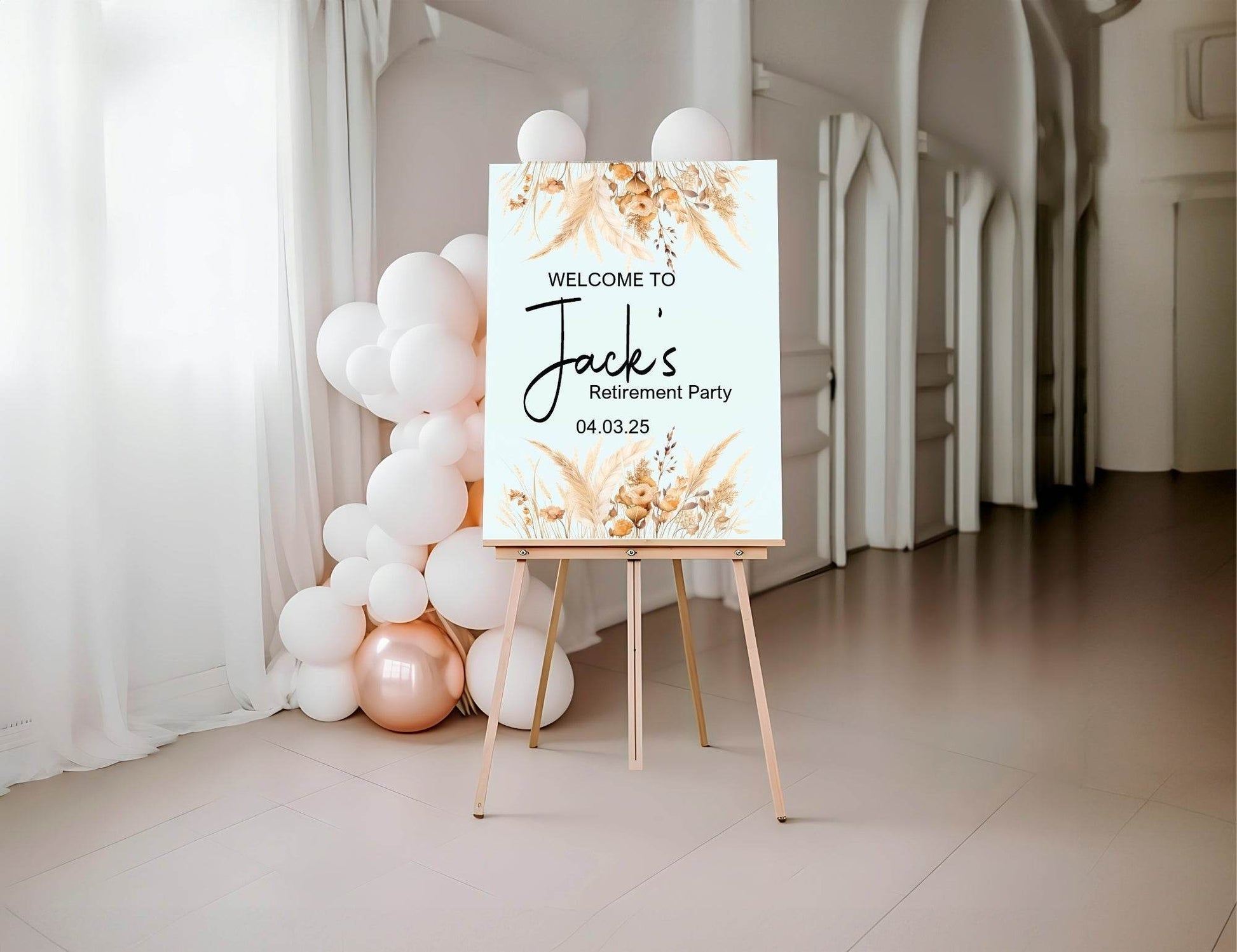 Boho Welcome Retirement Party Sign