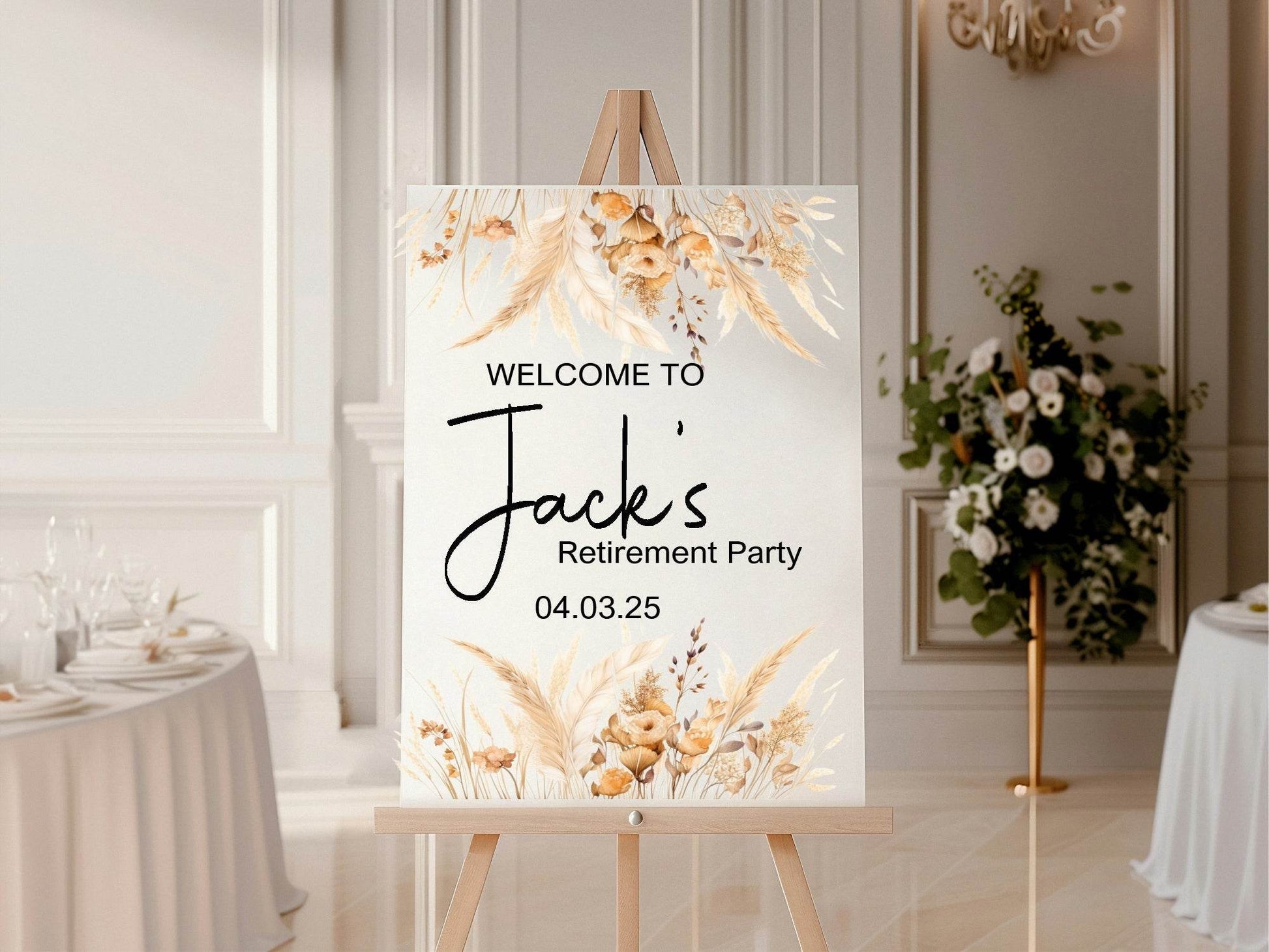 Boho Welcome Retirement Party Sign