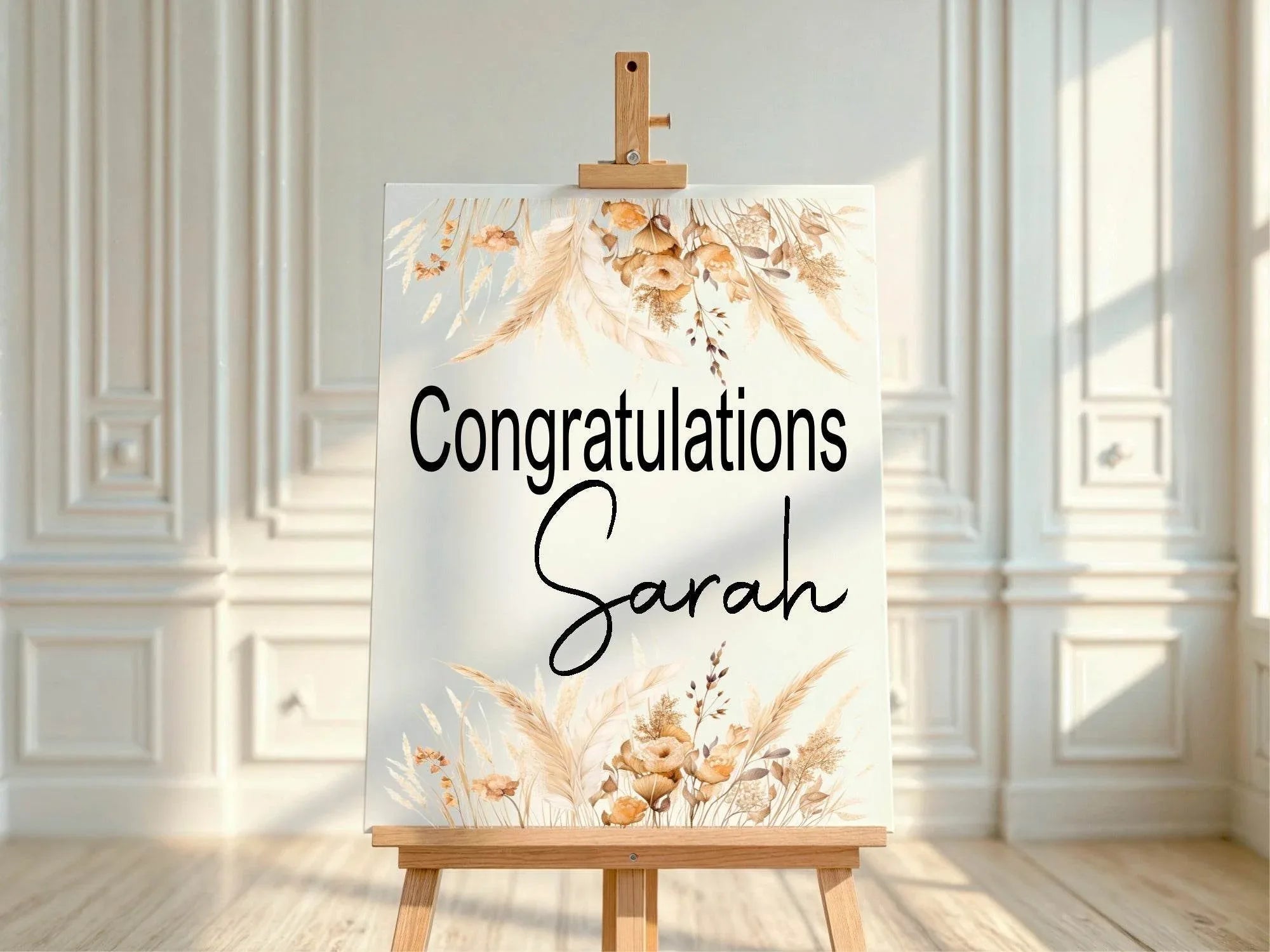 Boho Congratulations Party Sign - Larosier Prints