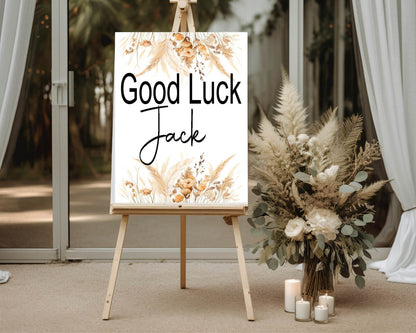 Boho Good Luck Party Sign