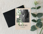 Beige & White Rose Photo Save The Date Wedding Party Cards & Envelopes | Pack of 10 Double Sided - Larosier Prints