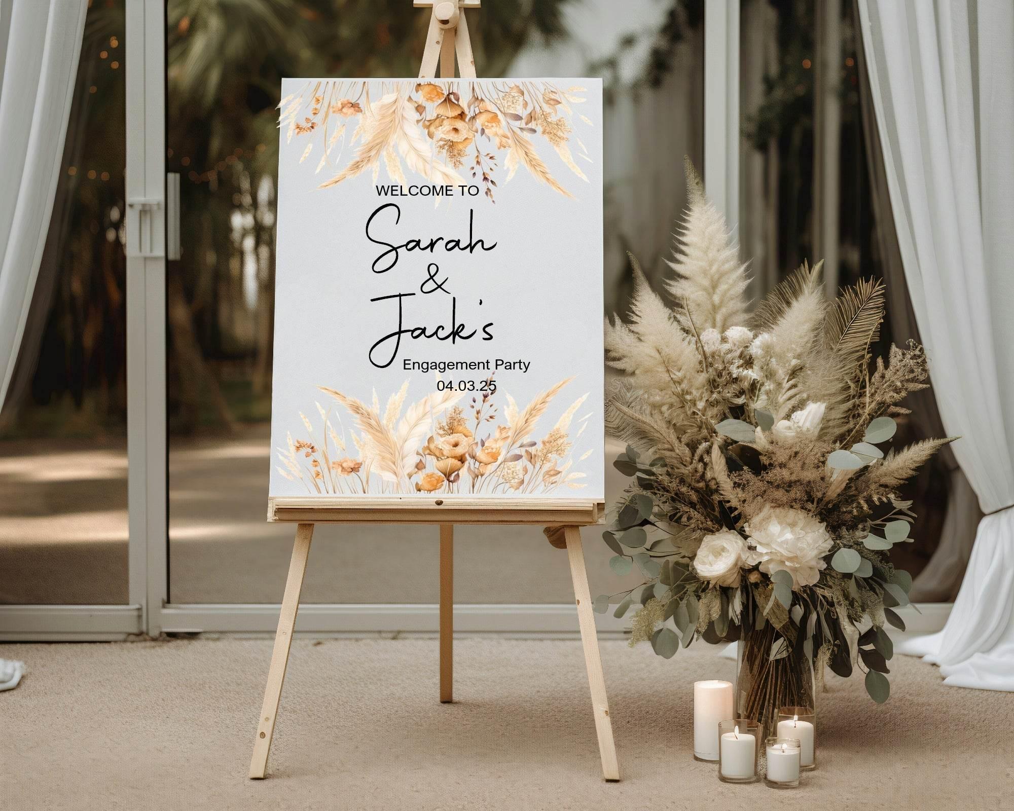 Boho Engagement Welcome Party Sign - Larosier Prints