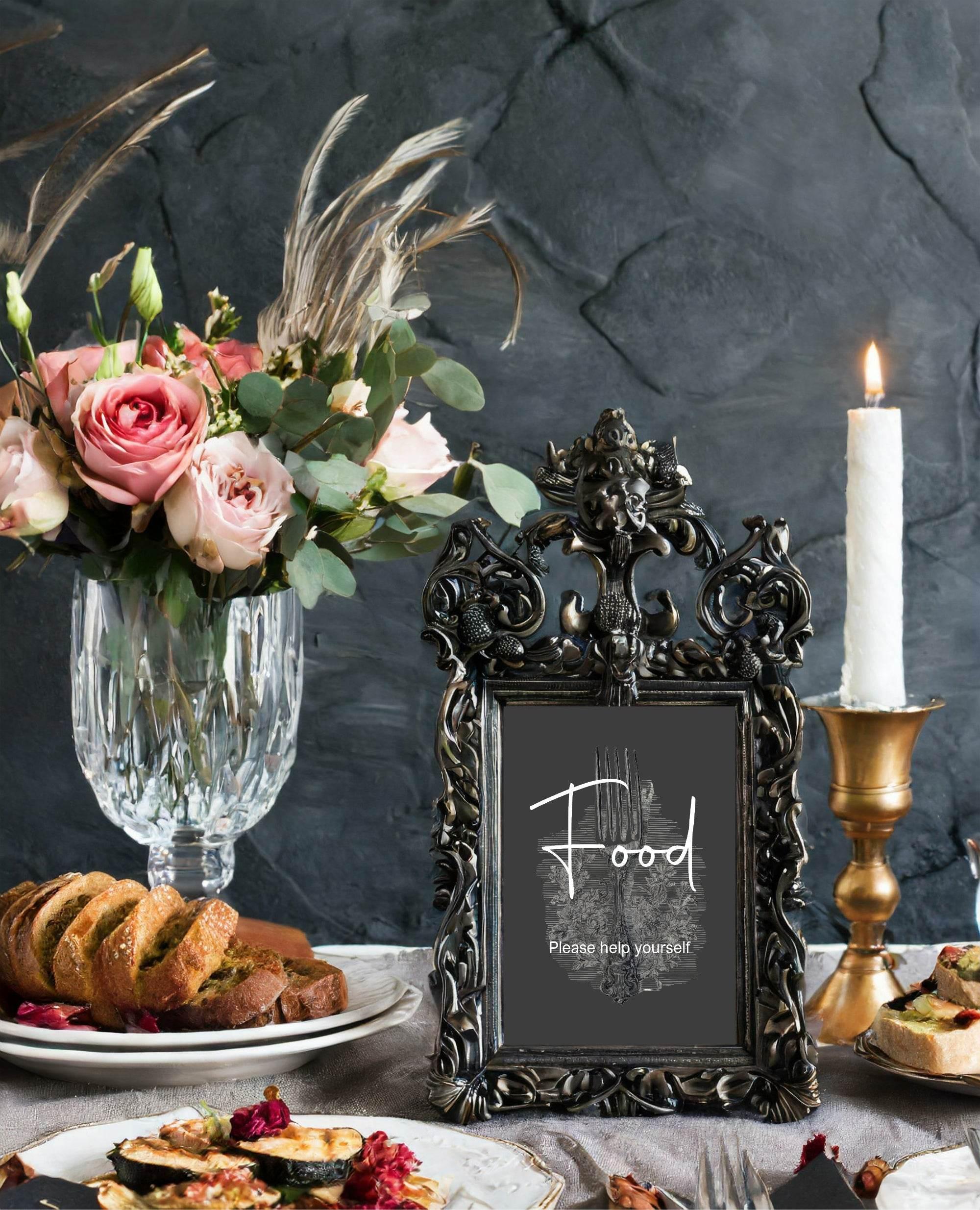 Gothic Food Birthday Party Sign - Larosier Prints