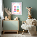 Pink Bow Months Poster | Educational Wall Art