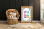 Blue Football Months Poster | Educational Wall Art