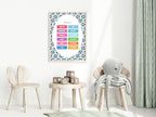 Blue Football Months Poster | Educational Wall Art